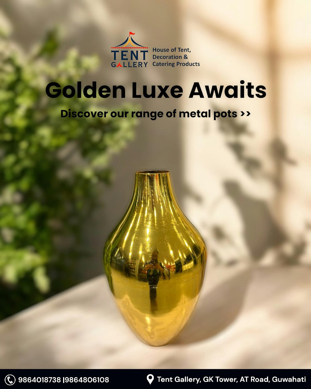 Elevate Your Space With The Radiant Glow Of Our Gold Metal Pots