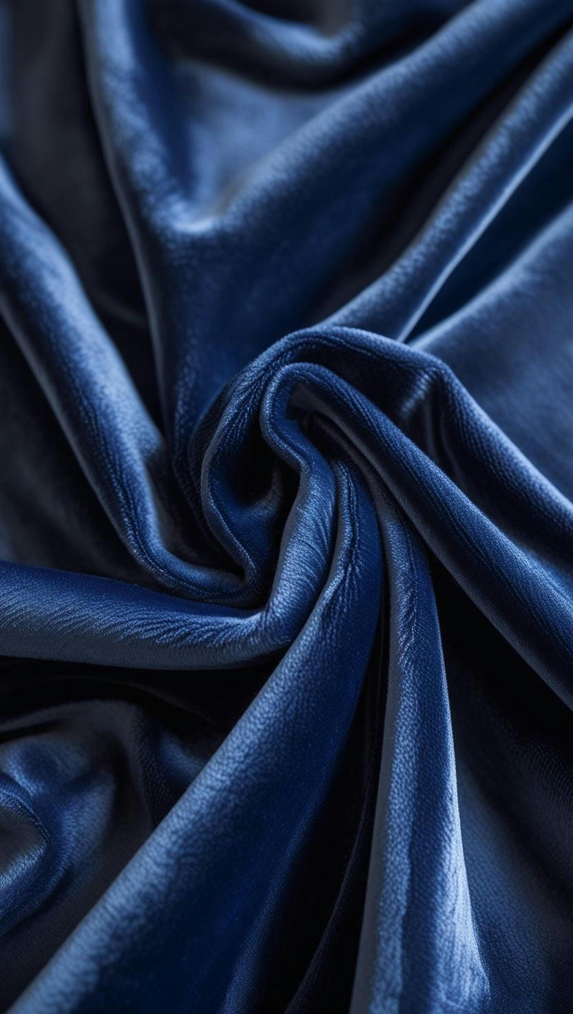 Midnight Blue Velvet Fabric